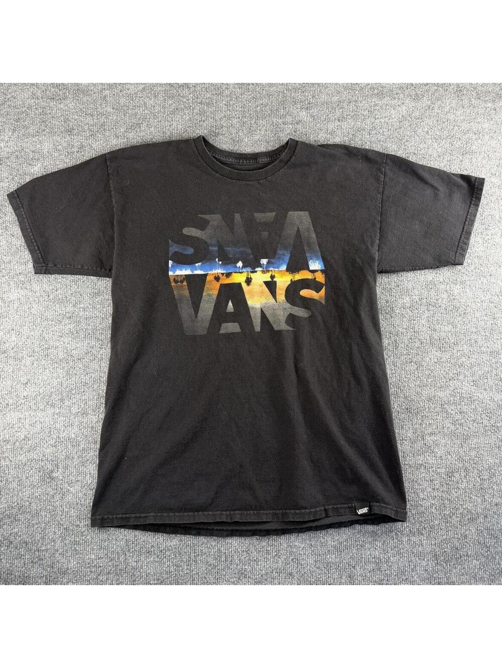 Vans Black Graphic T-Shirt - Large, Skater, Surf,‎ casual